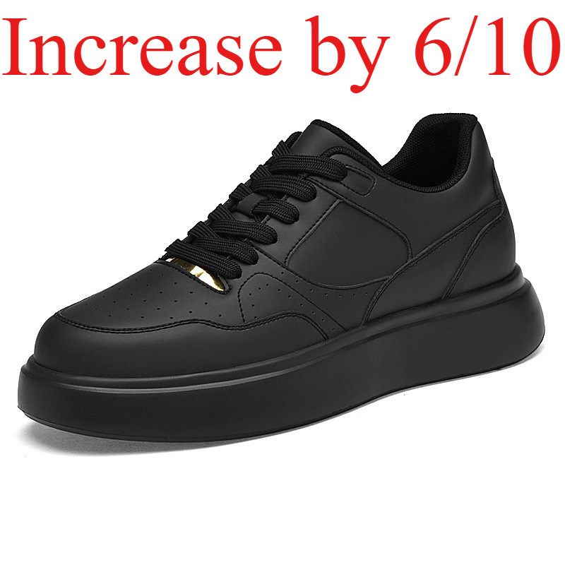 Men'S Shoes Increase Height - Men Solid Faux Leather Skate Shoes